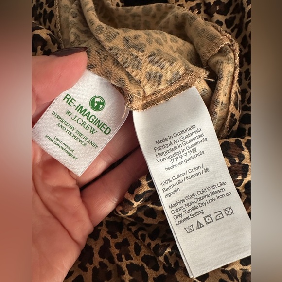 Leopard-print Turtleneck J crew size small 100% cotton - Picture 9 of 9